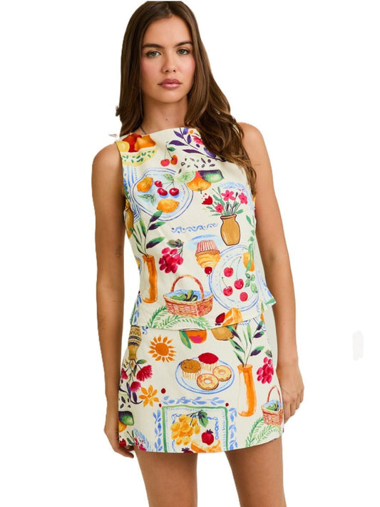Mediterranean Pattern Top