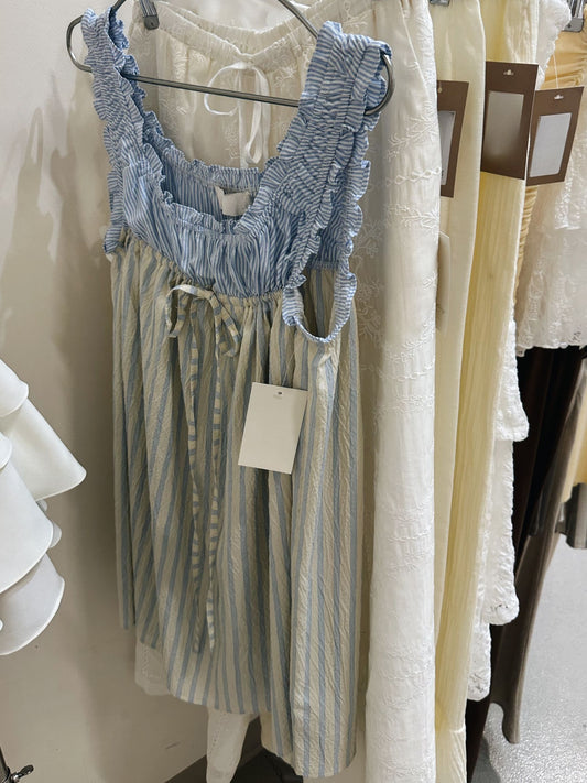 Sky Striped Mini Dress