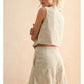 Floral Embroidery Linen Vest