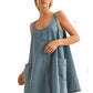 Side Pocket Sleeveless Denim Dress