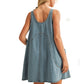 Side Pocket Sleeveless Denim Dress