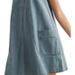 Side Pocket Sleeveless Denim Dress