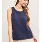 Crew Neck Sweater Sleeveless Top