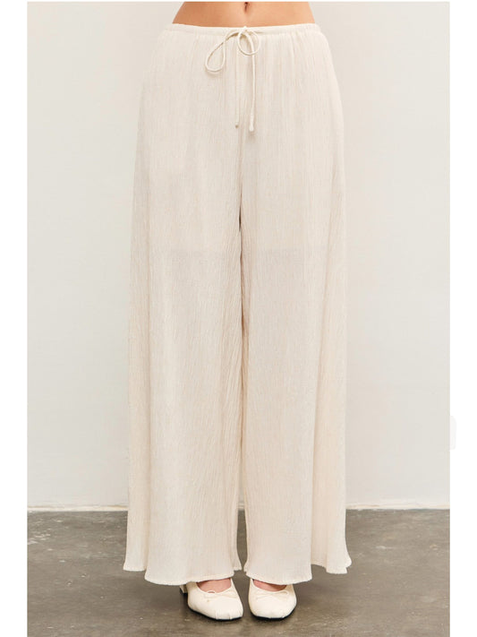 Elastic Waist Wide Leg Pants