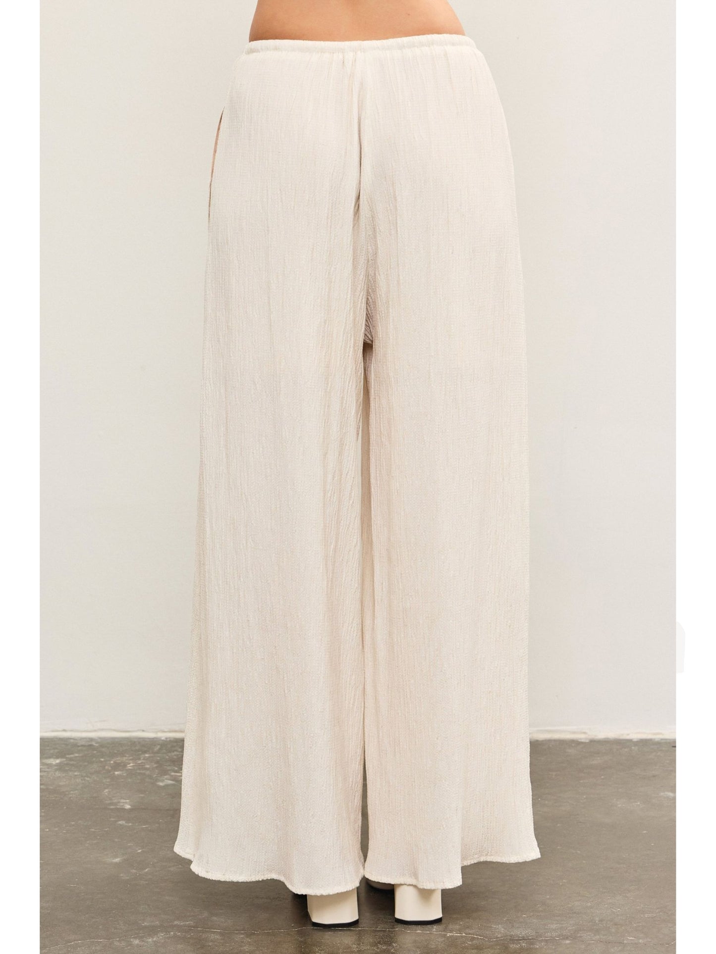 Elastic Waist Wide Leg Pants