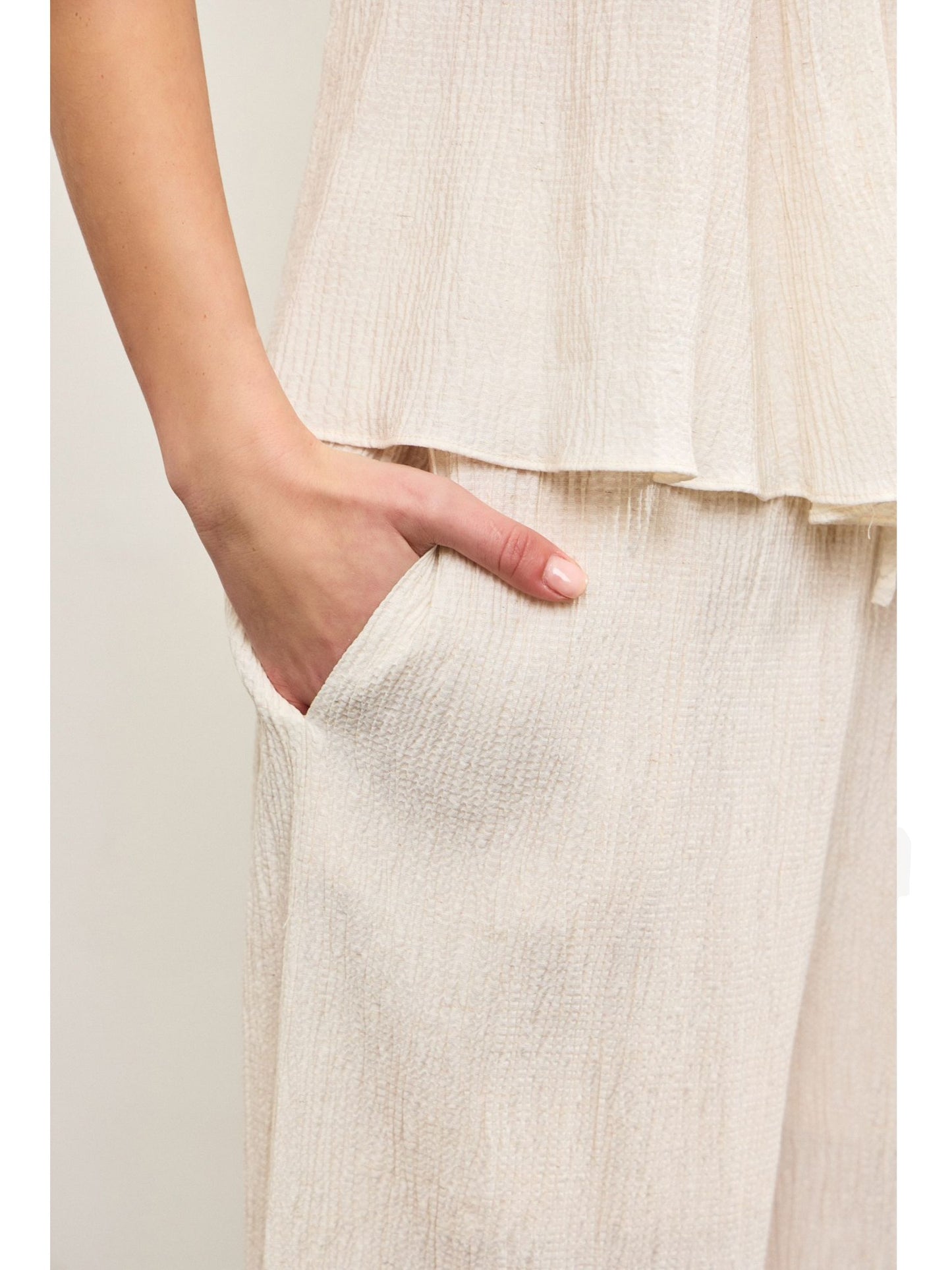 Elastic Waist Wide Leg Pants