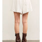 Elastic Waist Scallop Hem Shorts