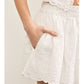 Elastic Waist Scallop Hem Shorts