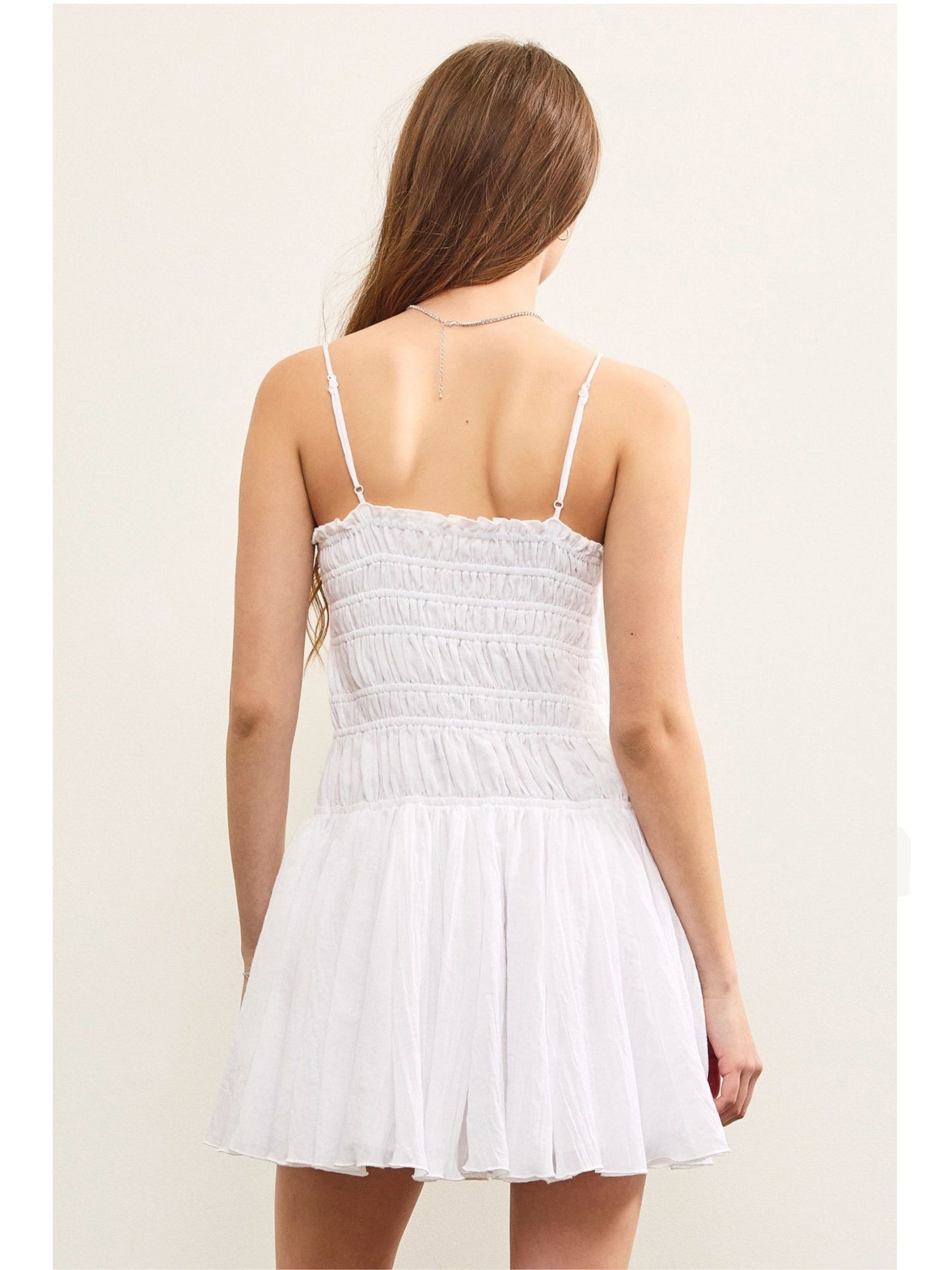 Button Front Ruched Cami Dress S24810