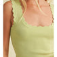 Melon Scallop Sleeveless Sweater Top