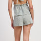 Olive Striped Shorts With Elastic Waistband