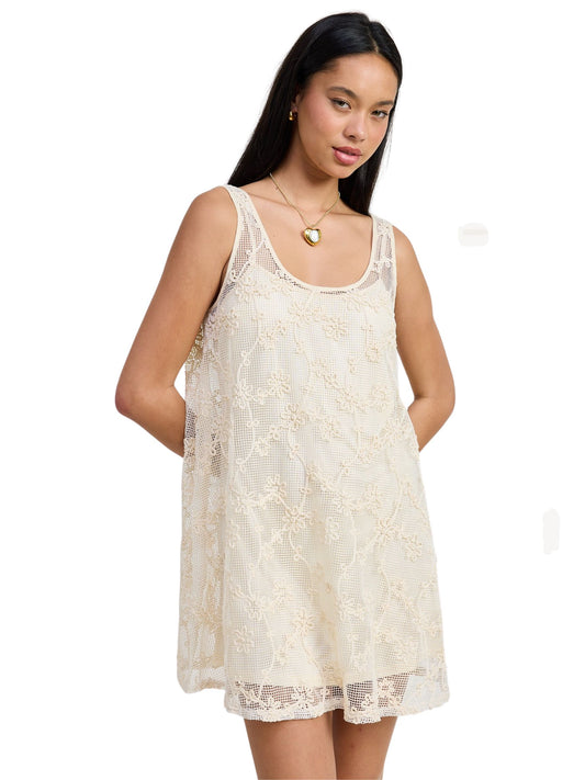 Mini Floral Crochet Dress