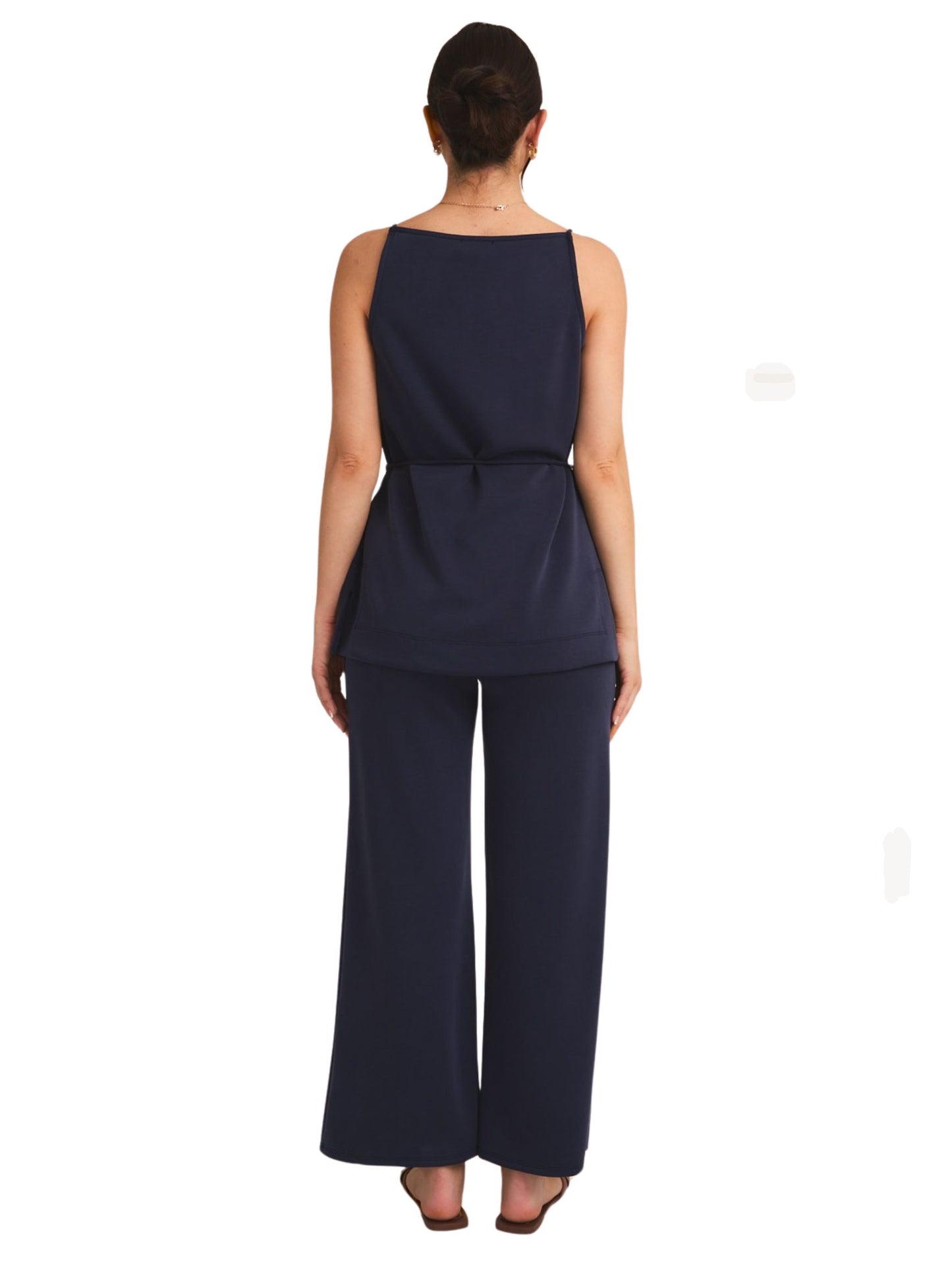 Navy Wide Leg Bottom