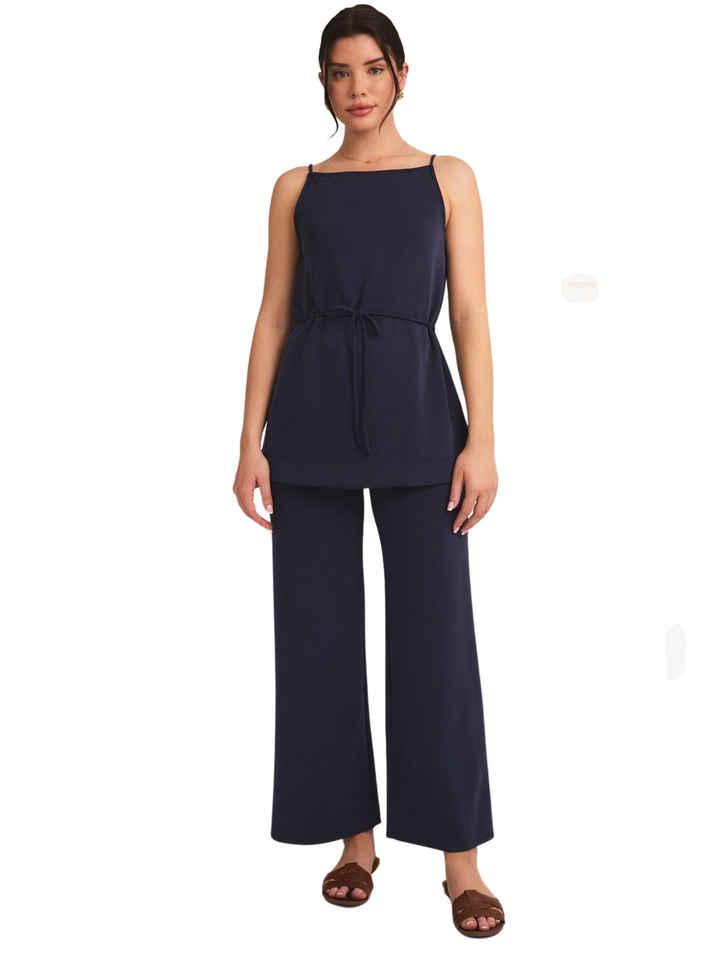 Navy Wide Leg Bottom