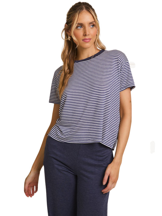 Ultra Cozy Navy Stripe Tee