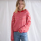 Piper Cardigan - Pink/Red Stripe