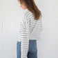 Piper Cardigan - Grey/White Stripe