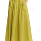 Linen Side Pocket Maxi Skirt