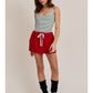 Elastic Waist Drawstring Skort