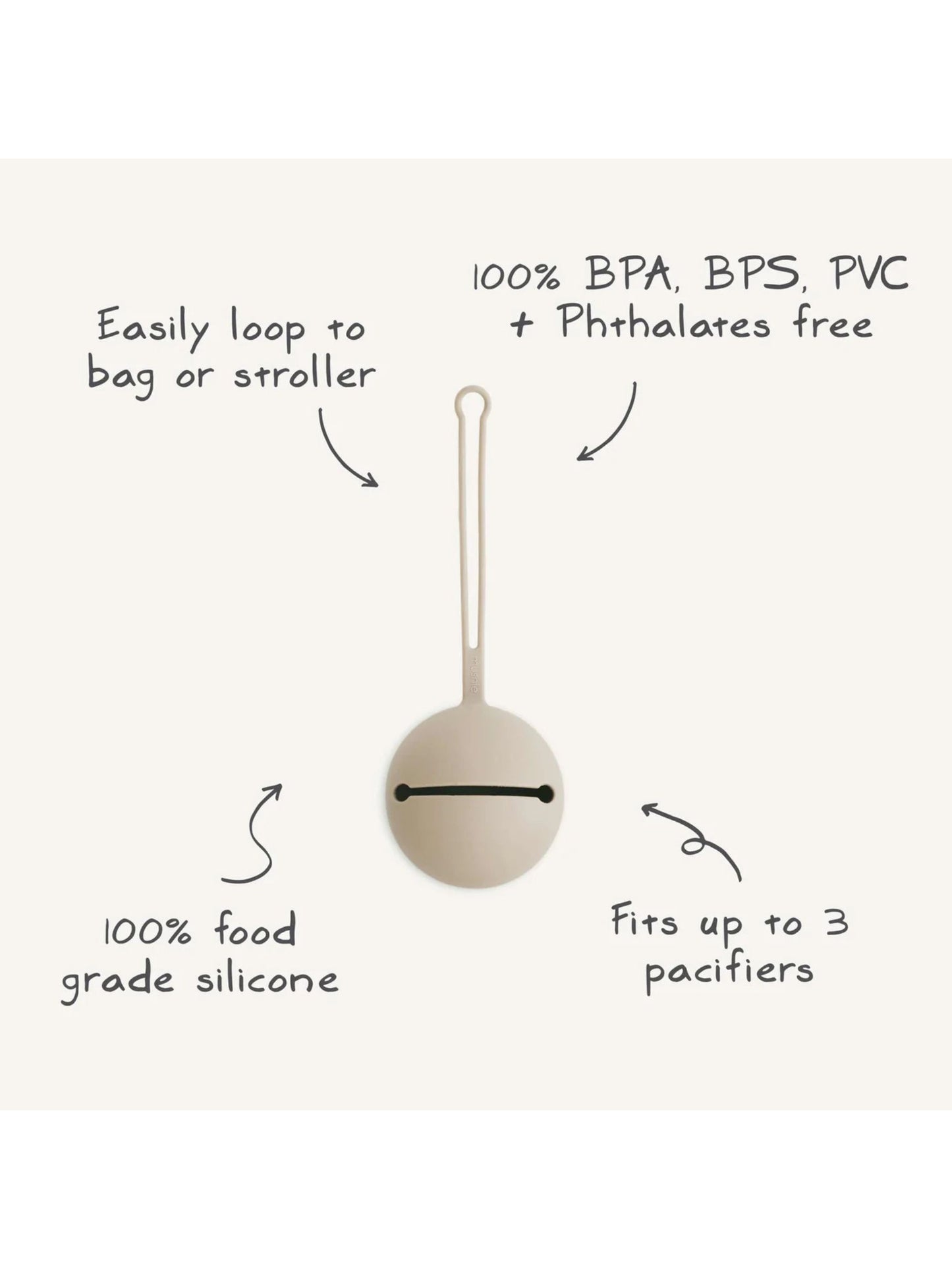 Silicone Pacifier Case - Natural