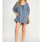 Orion Striped Puff Sleeve Romper