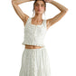 Lila Floral Lace Front Tie Top