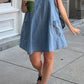 Side Pocket Sleeveless Denim Dress