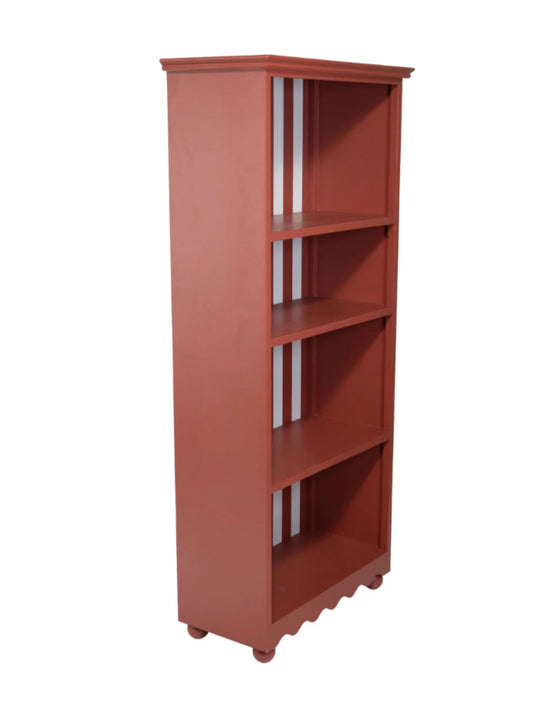 Red Bookshelf w/ Scalloped Base