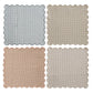 Cotton Printed Scalloped Napkins w/ Check Pattern & Stitched Edge, Set of 4 Tied w/ Jute