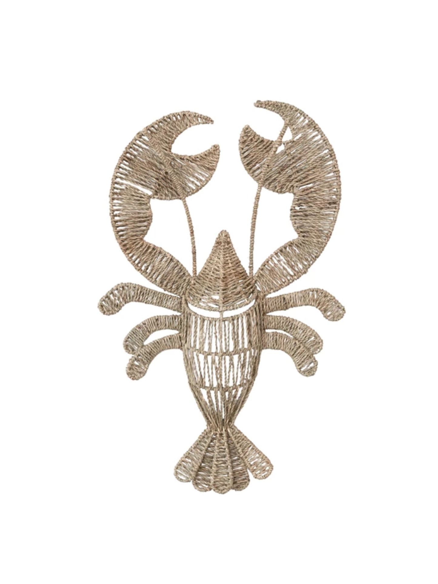Hand-Woven Seagrass & Metal Lobster Wall Hanging - Pick Up Only