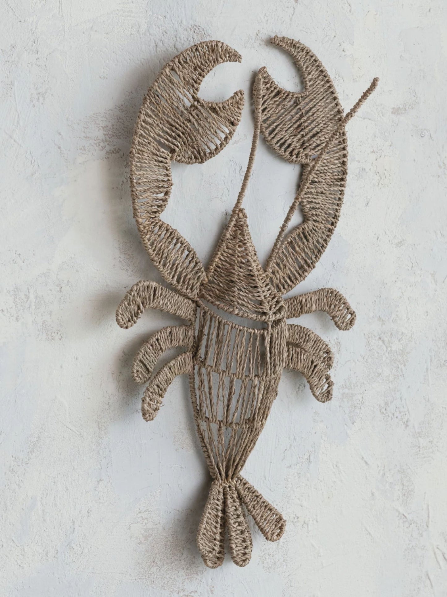 Hand-Woven Seagrass & Metal Lobster Wall Hanging - Pick Up Only