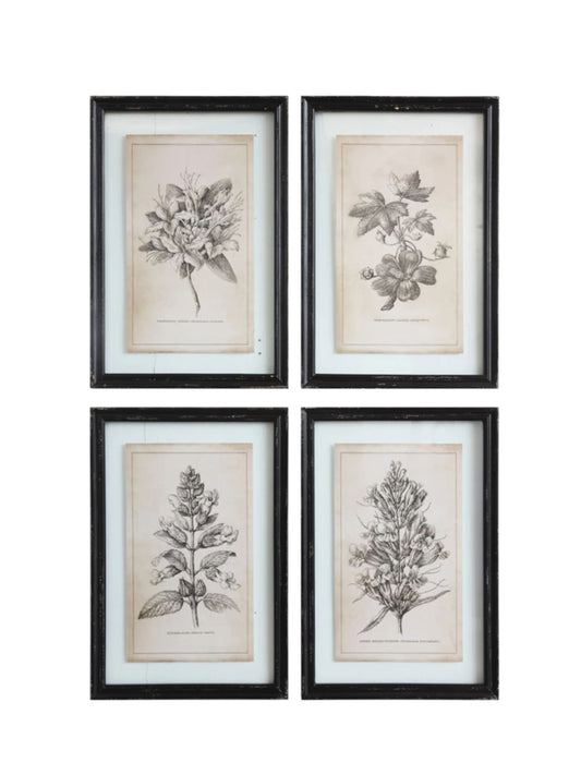 Framed Wall Decor with Floral Image - Pick Up Only