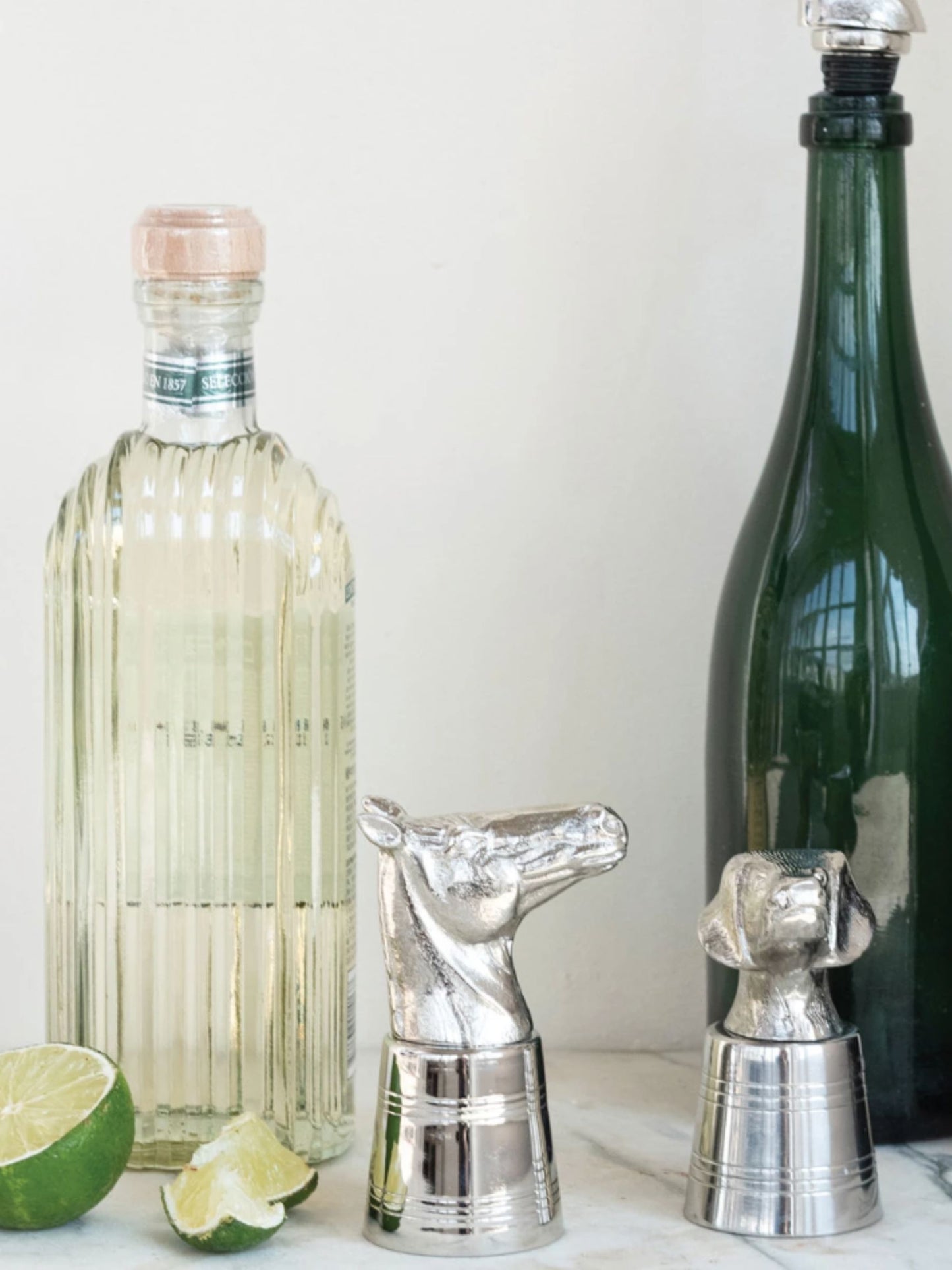 Cast Aluminum & Stainless Steel Horse Head Jigger in Box