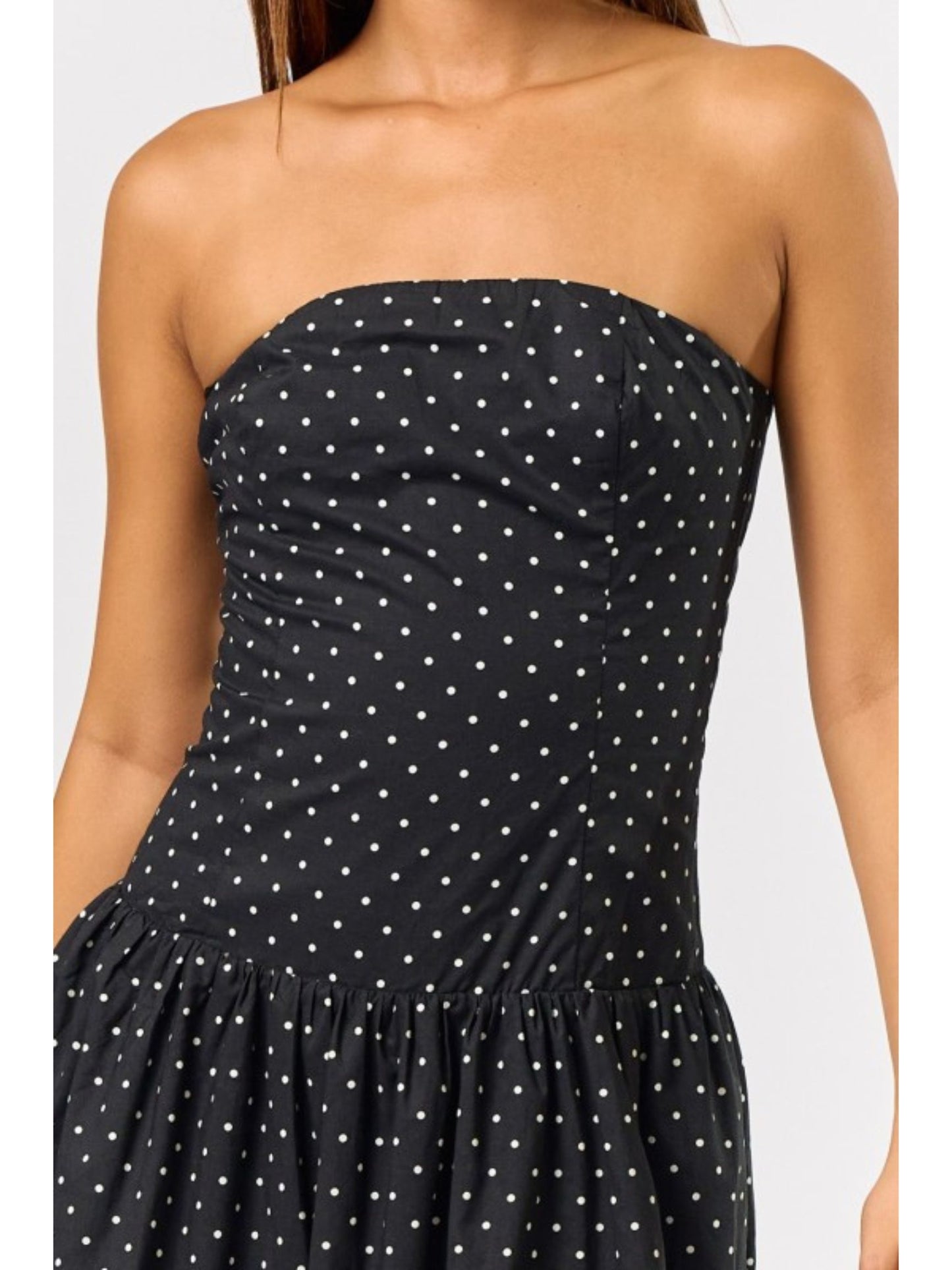 Bella Polka Dot Maxi Dress - Black