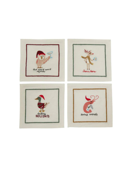 Tipsy Critters Cocktail Napkin