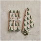 Stonewashed Cotton Printed Napkins w/ Christmas Tree Pattern, Set of 4
