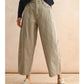 Mini Checker Pattern Barrel Pants