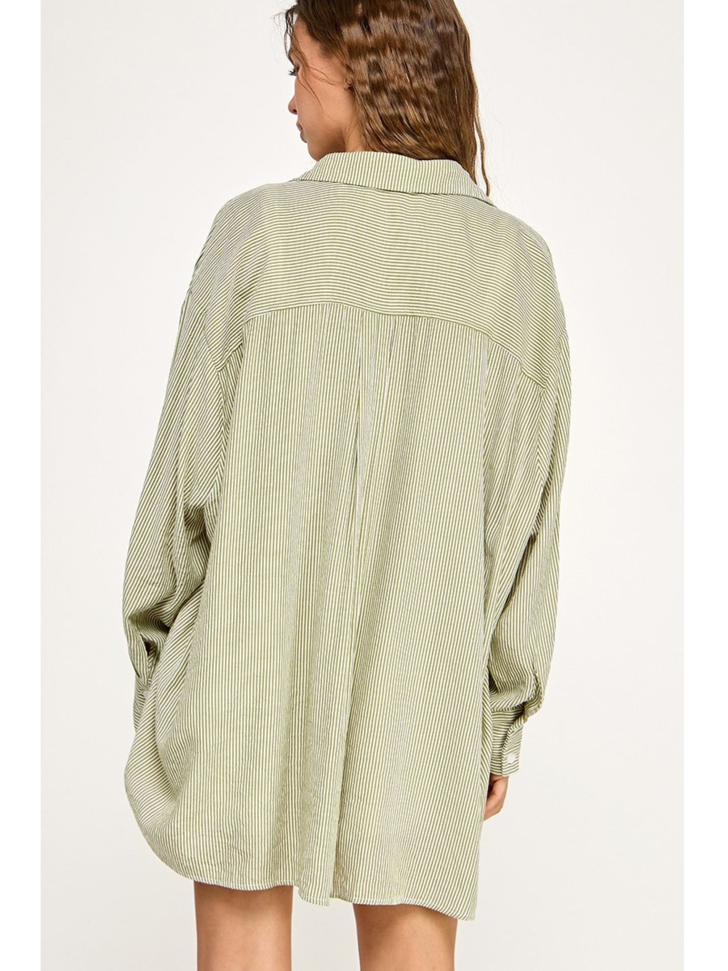 Malibu Gauze Top - Green Stripe