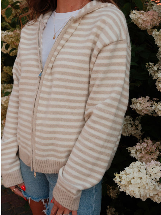 Latte Zipper Hoodie