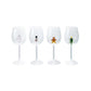 Stemmed Wine Glass with Holiday Figure