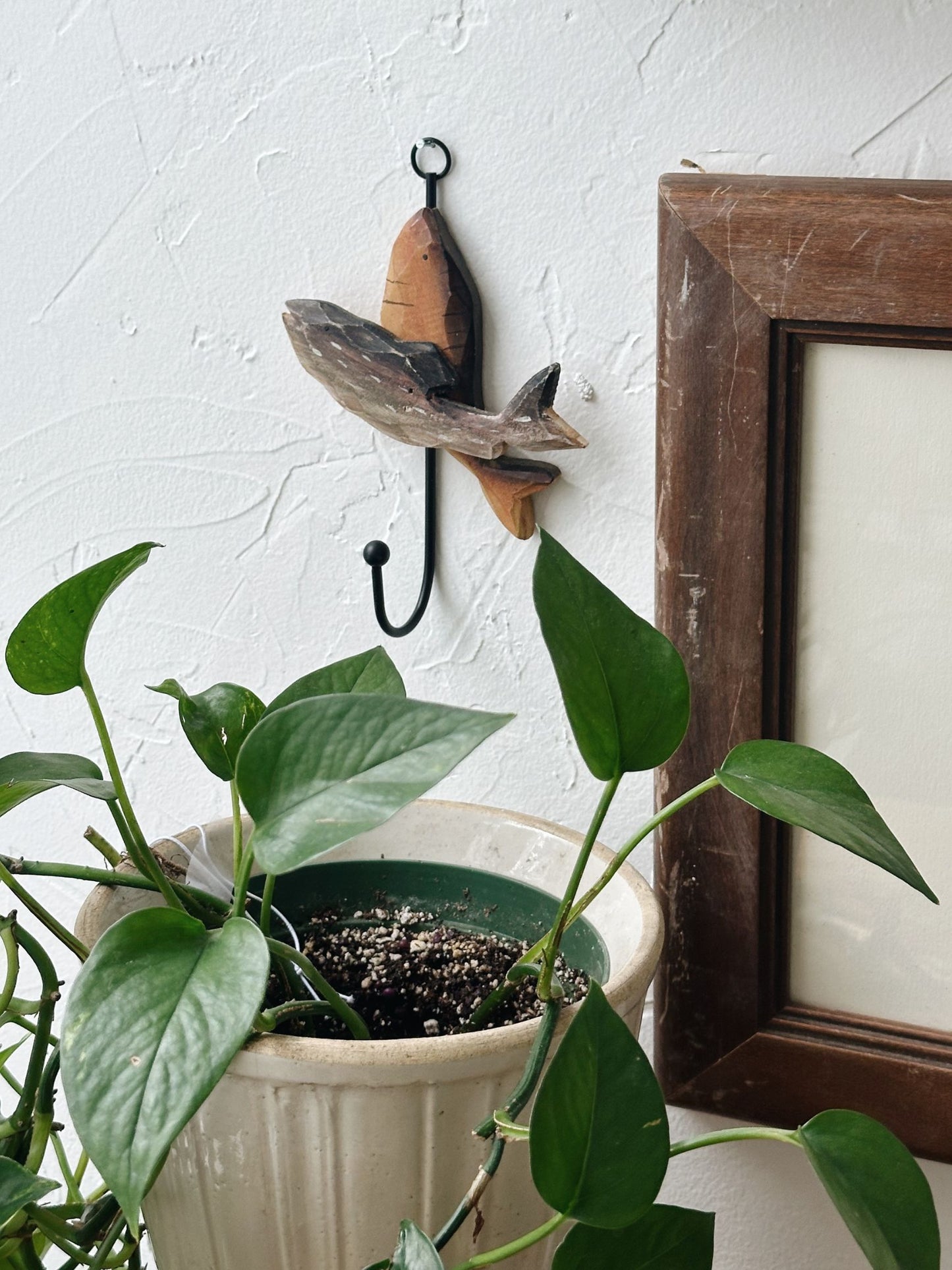 Vintage Wood Carved Fish Hook