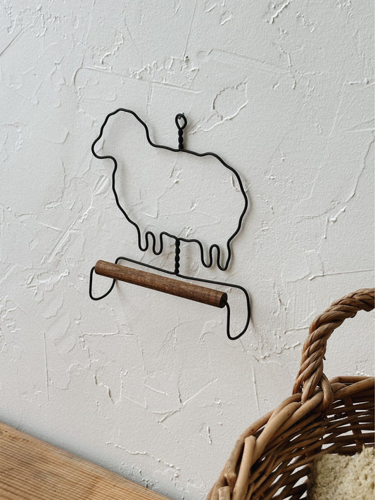 Vintage Metal Sheep Towel Rack