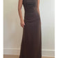 Boat Neck Side High Slit Maxi Sleeveless Dress