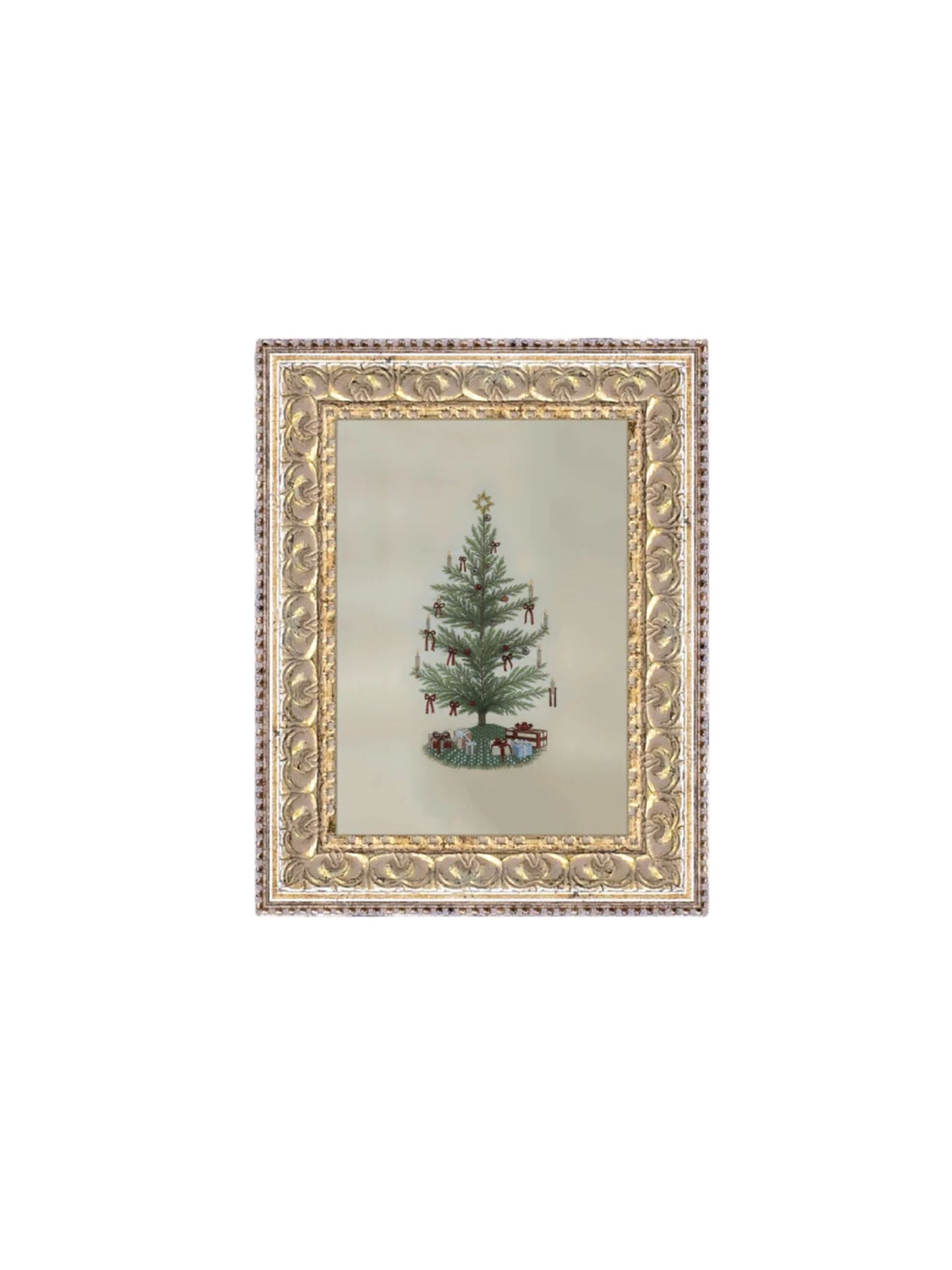 Vintage Tree With Bows Framed Picture 5x7
