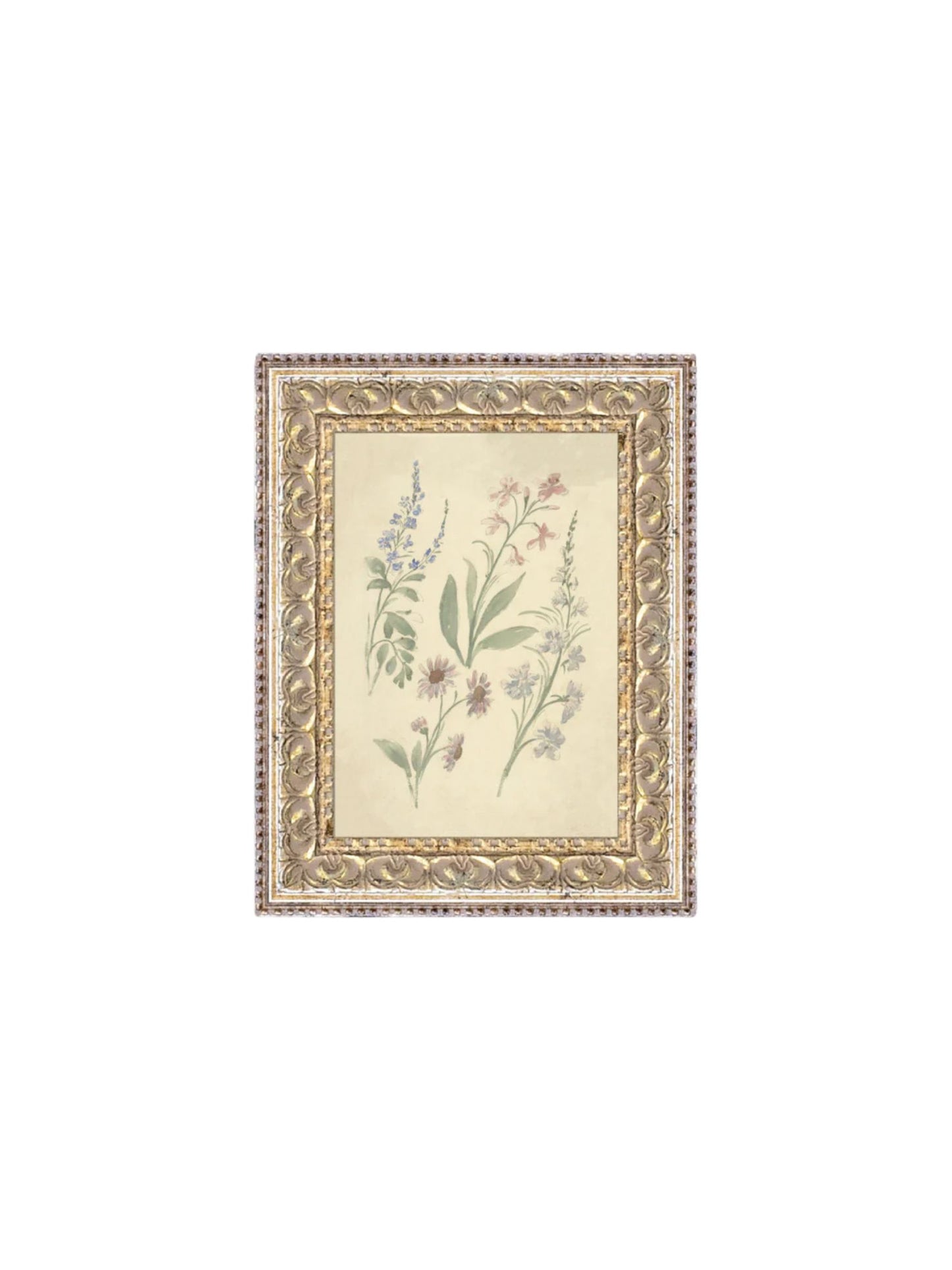 Pink & Blue Wildflowers Framed Picture