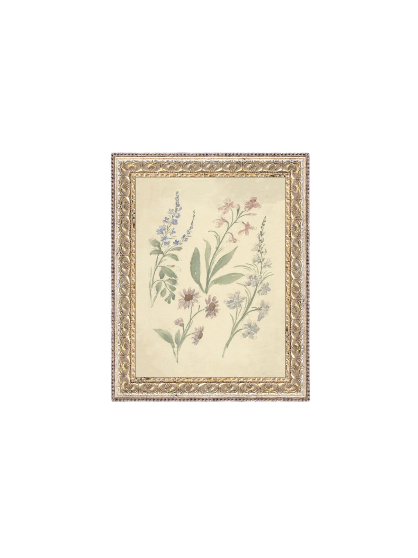 Pink & Blue Wildflowers Framed Picture