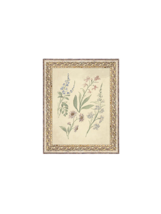 Pink & Blue Wildflowers Framed Picture