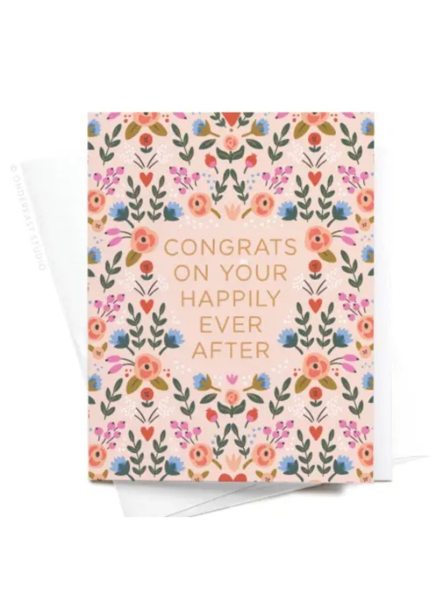 Congrats On Your Happily Ever After Floral Greeting Card