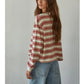 Knit Cotton Multicolor Stripe Crew Neck