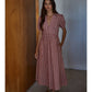 Woven Cotton Gingham Print Button-Down Dress